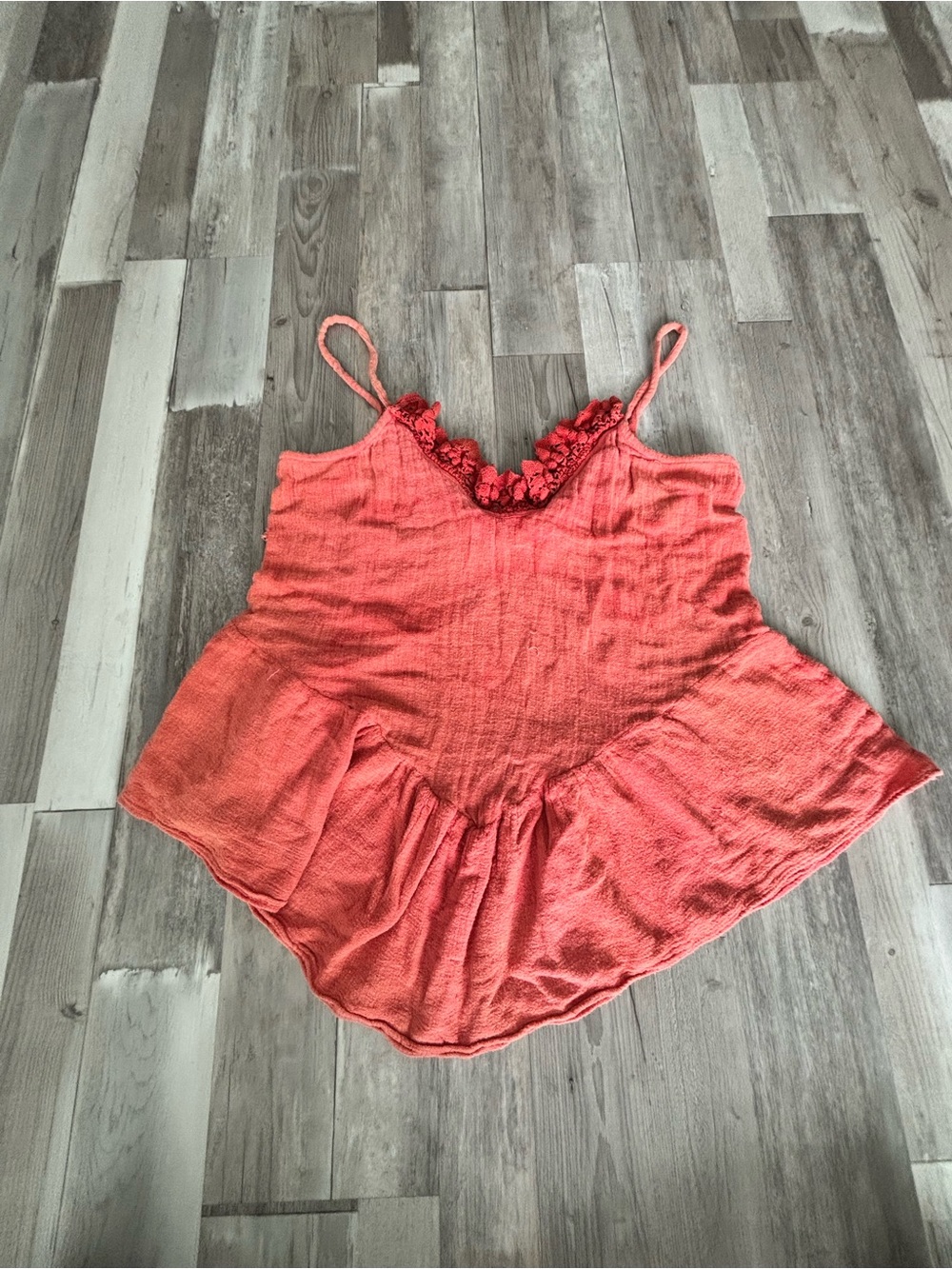 Jen's Pirate Booty Coral Ruffle-Trim Spaghetti Strap Cami